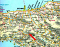 Map with the location of Aoritis Villas
